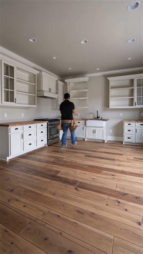 Empty Room to Cozy White Shaker Kitchen with Butcher Block ✨