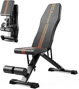 800LBS Adjustable Weight Bench - Bonvork Foldable Workout Bench Press with 20.5'' Extended Base for Home Gym, Folding Decline Incline Strength Training Bench for Full Body Exercise - 2024 Version