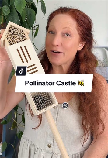 Pollination Castle 24-Inch Wooden Insect House – large outdoor bee hotel and bug house for native pollinators; supports solitary bees, ladybugs, and beneficial insects in cottage gardens, vegetable gardens, and pollinator-friendly landscapes.
