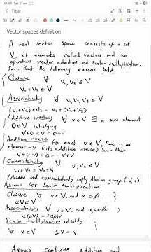 Vector spaces (Definition)