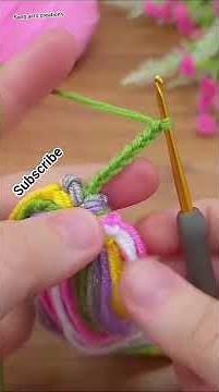 Colorful Yarn Crochet Tutorial | Easy Multicolor Knitting Pattern for Beginners Santi art's