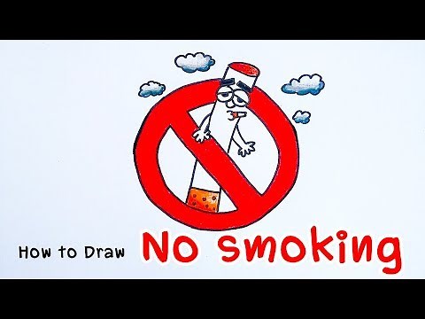 How to Draw No smoking sign. วาดรูปป้ายห้ามสูบบุหรี่ วันงดสูบบุหรี่โลก #nosmoking