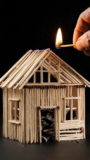 Tiny Matchstick House vs Fire 😱