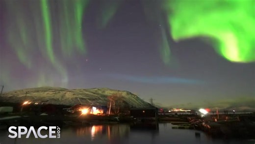 Rare blue aurora captured in stunning time-lapse footage over Sweden