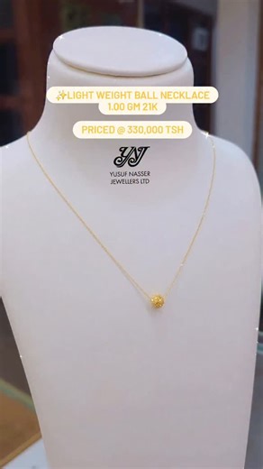 👑Yusuf Nasser Jewellers Ltd - ✨️Gold jewelry page - 🇹🇿 on Instagram: "✨️Casual wear light weight ball chain/necklace crafted in 21karatgold . Details; 1.00 grams/21karatgold Priced @ 330,000 tsh + Tax . (Note; price is not fixed, will change as prices go higher or lower) . (Gold prices change every minute, we can't mention fix prices ,you can dm us or whatsapp our sales team us so we can give you the live prices of products you select) Contact info;👇🏻 . We accept trade/exchange from old gol