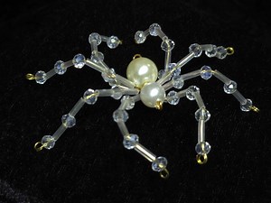 Pearl & Crystal Beaded Spider – Handmade Gothic Decoration - Etsy