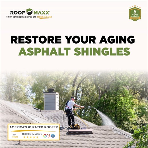 Don’t replace your roof, Roof Maxx it! Our plant-based, eco-friendly solution protects your asphalt shingles, adding up to 15 years of life to your roof. 🛡️ With over 18,000 stellar reviews and up to 80% savings over traditional roof replacement, now’s the time to see if YOUR home qualifies! 🤯 | Roof Maxx