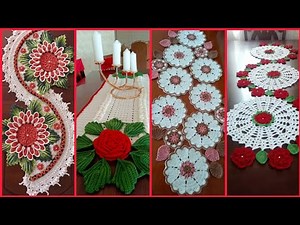 111 Crochet filled flowers table runner ideas #crochethomedecor #trending