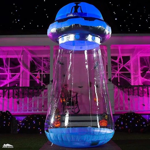 UFO? Yes! 9ft inflatable UFO yard Halloween decoration | Blow up UFO Halloween decorations 2022