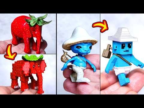 [Roblox] Making Steal a Brainrot Smurf Cat & Strawberry Elephant vs Original Sculptures Timelapse