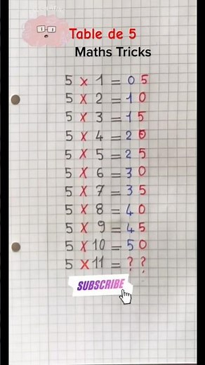 Multiplication - Table de 5, astuce rapide #math #mathskills #mathtricks #mathskills #viralvideos