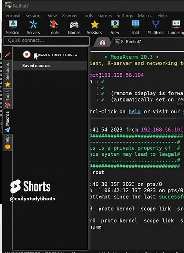 How to set macro in mobaxterm in Linux #Linuxstudy #linuxinterviewquestions #linuxshorts #linux