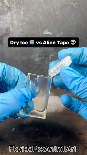 Dry Ice 🧊 vs Alien Tape 👽 #Satisfying #Experiment #ASMR #DryIce #Science