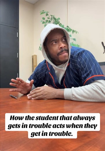 How the student that always gets in trouble acts when they get in trouble. #laughalil #justjokes #principal #chicago #blackmaleeducator