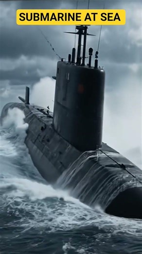 Submarine In Rough Seas #navy