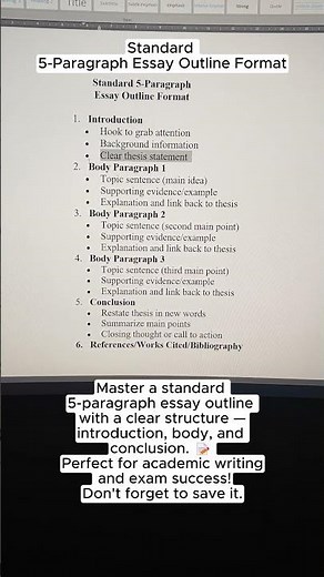 Standard 5-Paragraph Essay Outline Format