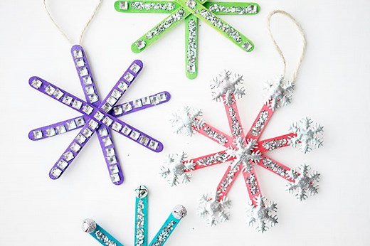 How to Make Popsicle Stick Snowflakes
