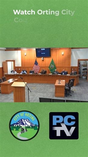Your community, your council! ️ Watch Orting City Council meetings #LIVE on the 2nd and last Wednesdays of each month at 7:00 p.m. on our website:  piercecountytv.org/orting @City of Orting | Pierce County TV | Facebook
