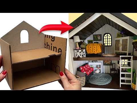 DIY 🏠 🪑Miniature House with Cardboard Furniture | Doll's House