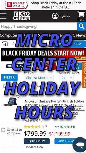 Micro Center Holiday Hours!! Get Ready For Deals!