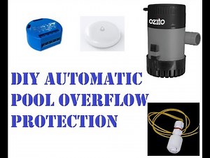 Automatic Pool Overflow Drainage - Hubitat + Shelly 1 + Zigbee Water sensor + 12v Salt Water Pump