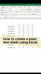 How to create a basic test sheet using excel. #Excel #exceltips | Excel Basics