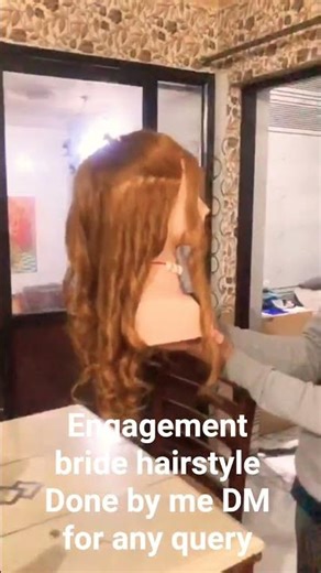Engagement bride hairstyle Done by me DM for any query #hairstyle #trend
