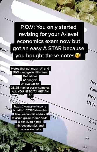 Link to notes here and in comments . https://www.stuvia.com/bundle/116539/edexcel-a-level-economics-a-full-revision-guide-theme-1234-a-achieved-notes-microeconomics-and-macroeconomics . #fyp #foryou #foryoupage #study #studytok #revision #alevels #economics #aleveleconomics #a #capcut #business #edexcel #aqa