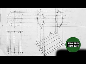Projection of solids || Problem 1|| Cylinder ||