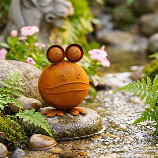 Rusty Frog Garden Decor,metal Frog Statue,whimsical Frog Yard Art,rustic Garden Accent,patio Pond Decor,frog Lover Gift,rustic Garden Art - Etsy
