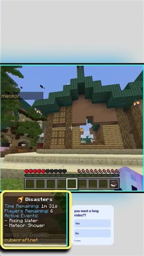 I ALMOST DIED! 😱 Meteor Shower + Rising Water Disaster! (Minecraft)