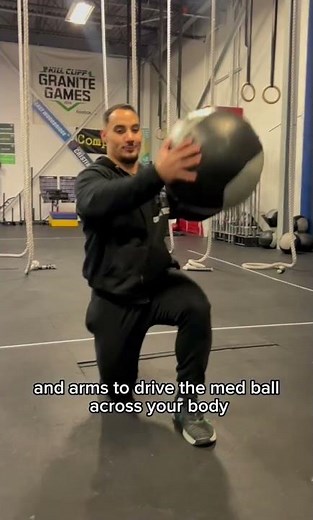 Split Stance Med Ball Wood Chop