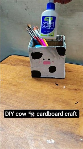 cow craft with cardboard #youtubeshorts #diy #craft #art #animal #painting #creative #handmade