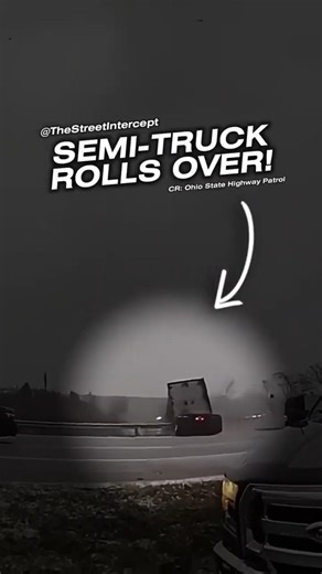 Trucks Rolling Over Icy Highway Nearly Hits Trooper 🚛