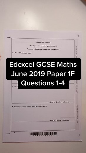 GCSE Maths June 2019 Foundation Paper 1 Questions 1-4