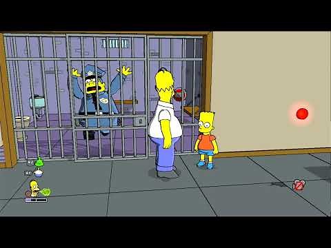The Simpsons Game PS3 Locking up Chief Wiggum in Jail