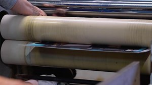 Print plant factory. Newspaper printing at a plant. Printing book
