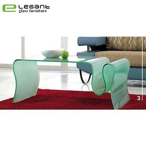 [Hot Item] Elephant Bent Glass Coffee Table in Frosted Color