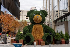 The Bear takes seat outside Hudson's site buildings in downtown Detroit