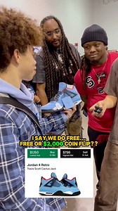 1.1M views · 5.2K reactions | King Harris coin flips for Travis Scott’s and lost $1,000  #sneakers #reels | Got Sole | Facebook