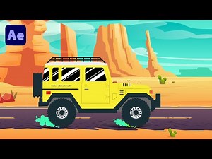 Simple 2D Car moving animation in After Effects | No-plugin @MotionsFly