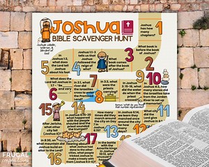 Joshua Bible Scavenger Hunt, Book of Joshua Summary Activity, Joshua Bible Treasure Hunt, Sunday School Joshua Bible Study Trivia Game - Etsy