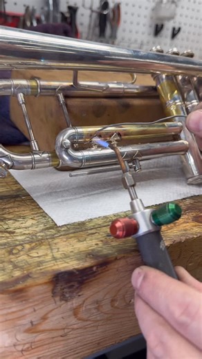 Keith Polito Brass Repair on Instagram: "This Bach 37 trumpet had a hole in the 3rd slide tube where there shouldn’t be one. Instead of patching the hole, I decided to replace the tube. . . . . #trumpet #trombone #frenchhorn #tuba #euphonium #sousaphone #brass #brassinstruments #brassinstrumentrepair #bandinstrumentrepair #solder #metallathe #manuallathe #repair #bach #bachstrad #bachstradivarius #bach37 #reallyhandmade #elgin"