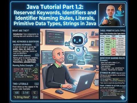 01.02 Reserved keywords, Identifiers, Literals, Primitive Data types, Strings in Java