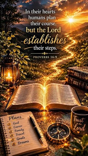 God First 🙏 | Proverbs 16:9 | Trust God’s Plan #Proverbs169 #GodFirst #TrustGod #bibleverse #faith
