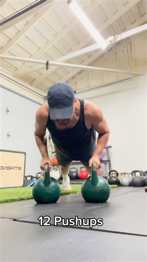 Give this upper body quick and minimalist workout if you don't have a ton of time. Grab a pair of moderately light bells 1. Renegade row - 6/6 2. Pushups (on of off the bells) - 12 3. Half kneeling cleans - 6/6 4. Gorilla row - 12/12 Since you'll be using lighter weights, it'll def be more conditioning focused. Hit 4-5 sets. Rest as needed, but trying to get through all four exercises without stopping. Enjoy! | Marcus Martinez