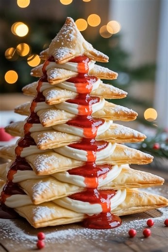 This beautiful holiday pastry is almost too cute to eat! Flaky golden puff pastry layered with sweet cream and fruity jam, shaped into a festive tree that’s perfect for Christmas parties and cozy winter treats. ❤️🍓🥐 ✨ Easy holiday dessert ✨ Perfect for sharing ✨ A festive show-stopper! Watch till the end to see the magic twist come together! 🎥✨ Save this recipe for your holiday baking list! 🎄💫 | Topfast Recipes
