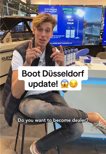 UPDATE! We’re having an amazing time at Boot Düsseldorf! Want to see the best cleaning products for your boat or yacht? Come visit us at Stand B15 in Hall 3, we can’t wait to show you! #cleaningproducts #bootdusseldorf #boat #fyp #challenge
