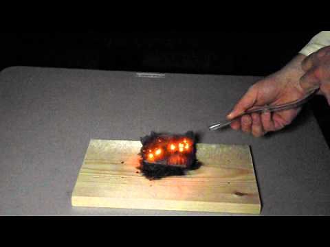 Combustion of steel wool