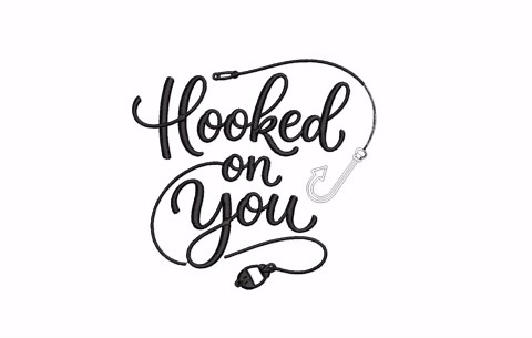 Hooked on You Machine Embroidery Design | 8 Sizes - Etsy
